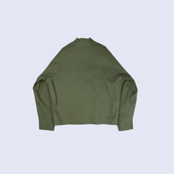 Back-View-Of-Green-Waterproof-Rain-Jacket-By-Rainford-Apparel