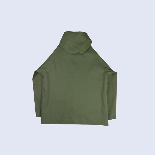Back-View-Of-Green-Waterproof-Rain-Parka-By-Rainford-Apparel