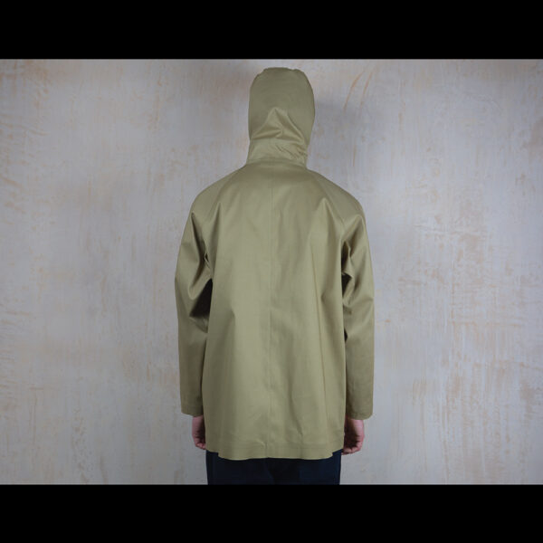 Back-View-Of-Model-Wearing-Waterproof-Caramac-Rain-Anorak-By-Rainford-Apparel