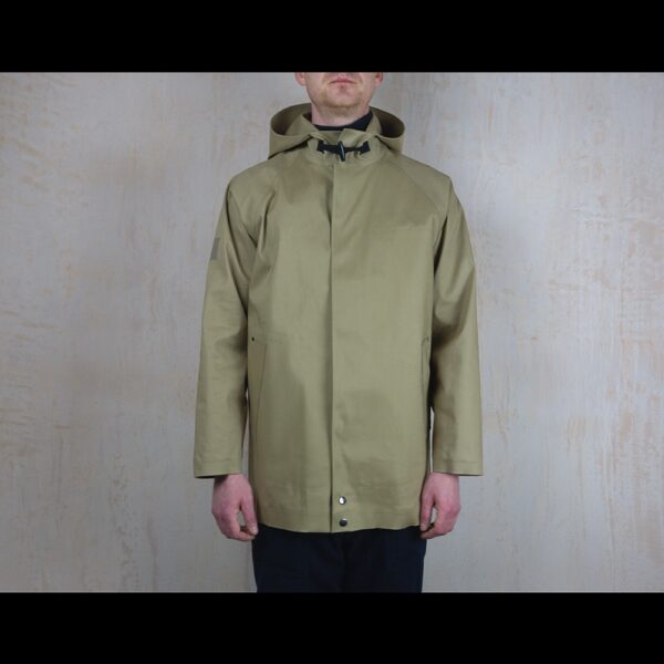 Front-View-Of-Model-Wearing-Waterproof-Caramac-Rain-Anorak-By-Rainford-Apparel