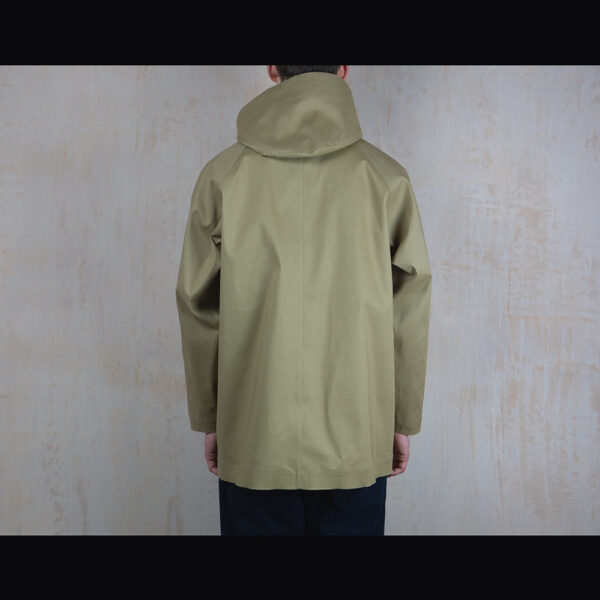 Back-View-Of-Model-Wearing-Waterproof-Caramac-Rain-Anorak-By-Rainford-Apparel